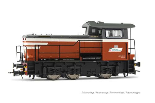 Rivarossi HR2932 Mercitalia S&amp T Dieselrangierlokomotive BR 245  rot/dunkelgrau mit weissen Streifen Ep.VI